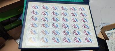 苏联邮票专场，都是大版票 - 苏联邮票大版票，1979年发行， 莫斯科第22界夏季奥运会  球类运动。整版36张，品相如图