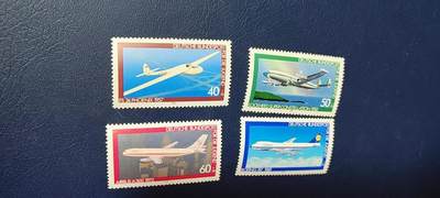 精品题材邮票 - 德国邮票，1980年发行，航空交通运输飞机  客机   4全。品相如图