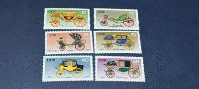 各种邮票拍场 - 德国邮票，1976年发行，古典马车  交通工具  6全，品相如图
