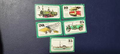各种邮票拍场 - 德国邮票，1977年发行，德累斯顿交通博物馆藏品  5全，品相如图