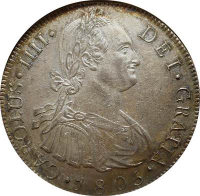 观钱 近现代机制币拍卖No.018（全场顺丰包邮，不区分偏远地区）  - NGC-MS61西属危地马拉1805卡洛斯四世8里亚尔银币 NGC评级MS-61分。2014年ha原拍品 1500 美元，到手已然 13000+