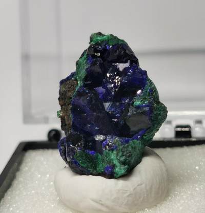 七河・地球奥秘｜精品水晶矿物化石杂件小拍【总第 47 期】周一结标！ - 藏家出品 X874（10）蓝铜矿和孔雀石共生 3.4cm盒子矿
