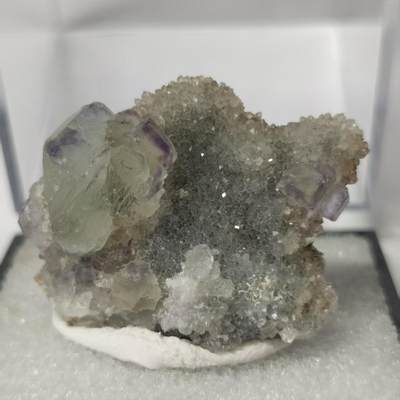 七河・地球奥秘｜精品水晶矿物化石杂件小拍【总第 47 期】周一结标！ - 藏家出品 X873（10）福建萤石和水晶共生 5.1cm盒子矿