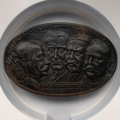 掌中浮雕-藏着的欧洲第074场 - NGC MS64 :  1914年一战“纵火犯委员会”大铜章，60*90mm，大师卡尔哥茨作品