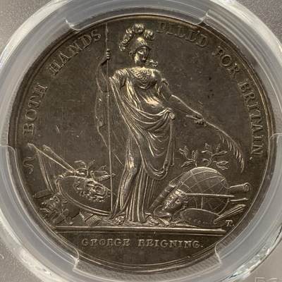 掌中浮雕-藏着的欧洲第074场 - PCGS MS61 : 1736年英国乔治二世时期北美殖民地银章，39mm，Eimer-537