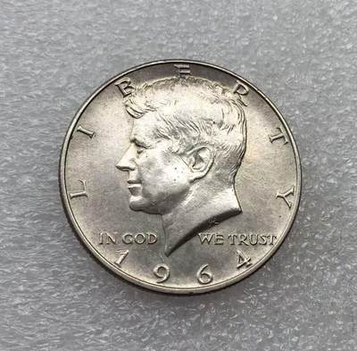 世界钱币专场拍卖 每周二开拍 - 1964年美国肯尼迪半美元银币 90%银