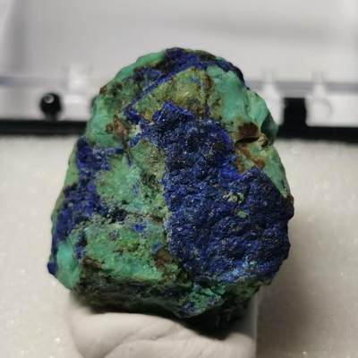 七河・地球奥秘｜精品水晶矿物化石杂件小拍【总第51期】周一结标！ - 藏家出品 X932（4）蓝铜矿矿物标本 5.1cm盒子矿