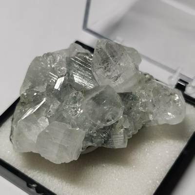 七河・地球奥秘｜精品水晶矿物化石杂件小拍【总第51期】周一结标！ - 藏家出品 X930（15）印度鱼眼石带底岩矿标 5.1cm盒子矿