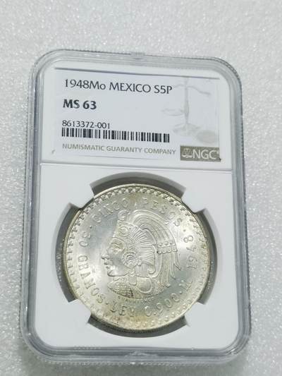 天下钱庄专场欢迎参拍 - NGC MS63墨西哥印第安人酋长银币