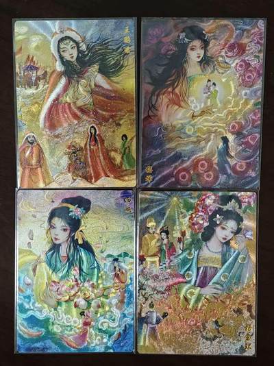 朱雀志135期★阳大大卡牌拍卖 （持续收拍品，周六晚上九点截拍，进群福利早知道） - 金莺儿绘四大美女粗闪同编137/200编一套 华夏惊鸿录系列 山河潮玩&喜灰玩卡联名出品