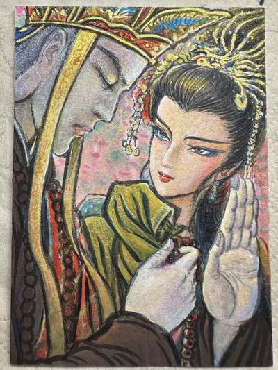 白泽拍卖卡牌手绘专场第41期（百花洲里夜忘归，绿梧无声露光滑） - 2026 昆仑万象手绘卡 悄悄问圣僧 权迎东签题 卡砖封装