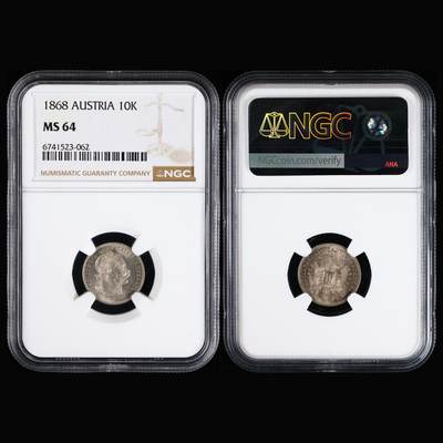 【亘邦集藏】第245期拍卖 - 1868年 奥地利10K NGC MS64 6741523-062
