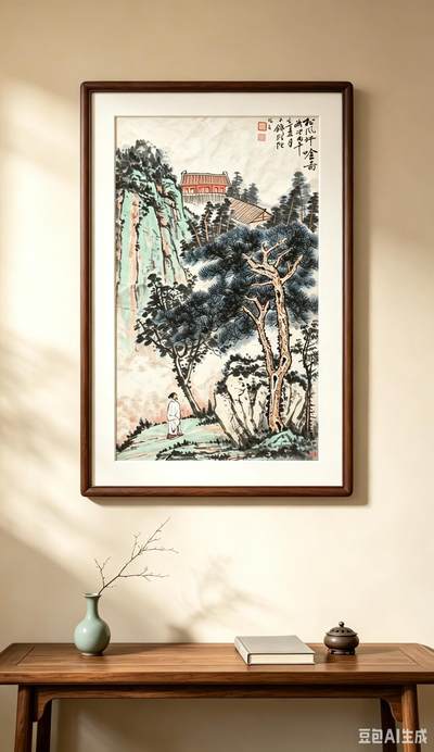 淡彩青绿山水画 - 淡彩青绿山水画