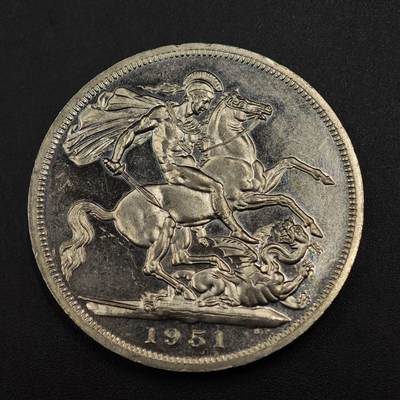  【淘币小摊】限时拍第九百五十拍 散币场    每周一发货 - 英国1951年乔治六世5先令镍马剑