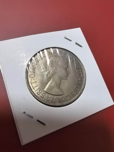 长老汇马年精选第四十四场拍卖 - 1953英国伊丽莎白二世1/2克朗铜镍币，独年份，未流通