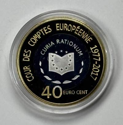 S&S Numismatic世界钱币-拍卖 第136期 - 卢森堡2017年 欧洲审计法院成立40周年 40欧分925银+北欧金双色精制纪念币 官方卡币
