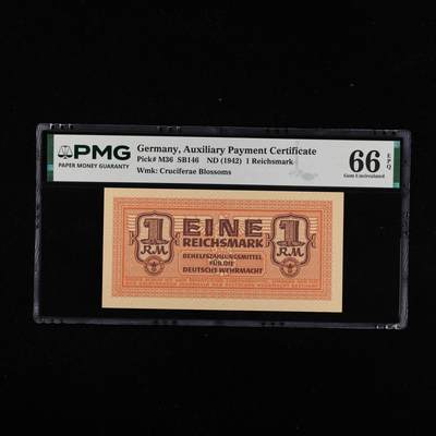 【亘邦集藏】第248期拍卖 - 1942年 德国1马克 PMG 66EPQ 2400793-049