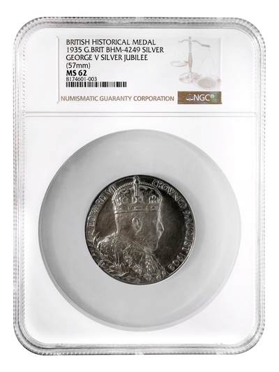 Global Numismatics｜环球古典币章实时（精品）专场 - NGC MS62 英国 1902 王室大银章！BHM‑4249，爱德华七世加冕 57mm 大银章
