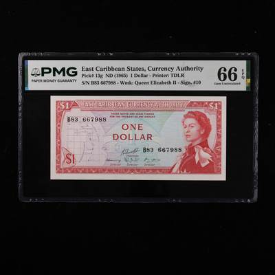 【亘邦集藏】第250期拍卖 - 1965年 东加勒比1元 PMG 66EPQ B83 667988