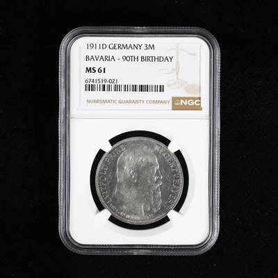 【亘邦集藏】第251期拍卖 - 1911年D德国3马克 NGC MS61 6741519-021