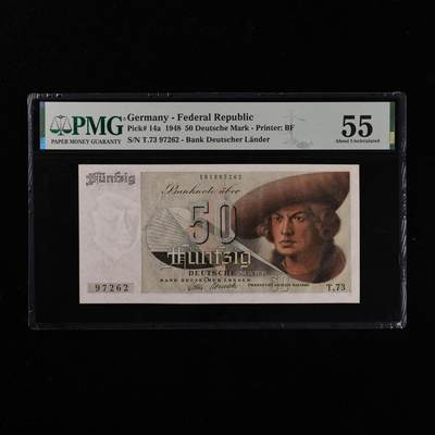 【亘邦集藏】第251期拍卖 - 1948年 德国50马克 PMG 55 T.73 97262
