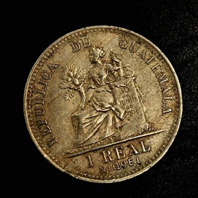 【淘币小摊】实时拍第九百六十拍   散币场   每周一发货 - 危地马拉1910年1里亚尔镍币